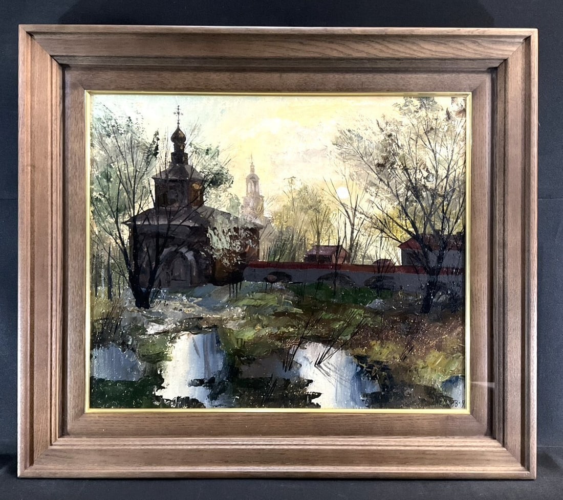 38x45.5 cm - Russian Oil Painting Church Landscape by Nasonov - Original Signed: 38x45.5 cm - Russian Oil Painting Church Landscape by Nasonov - Original Signed This listing features 38x45.5 cm - Russian Oil Painting Church Landscape by Nasonov - Original Signed. Item specifics ar