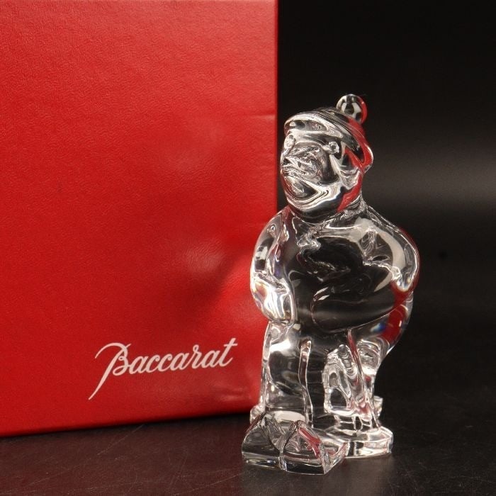 Box Baccarat Ski Bear Figurine Crystal Clear France Home Decor Collectible With (1 of 19)