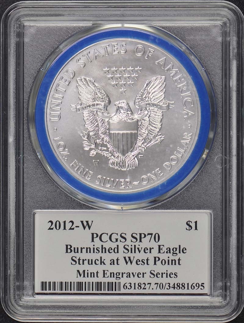 99 2012-W $1 Silver Eagle PCGS MS70 Mercanti Engraver Series Pop (1 of 1)
