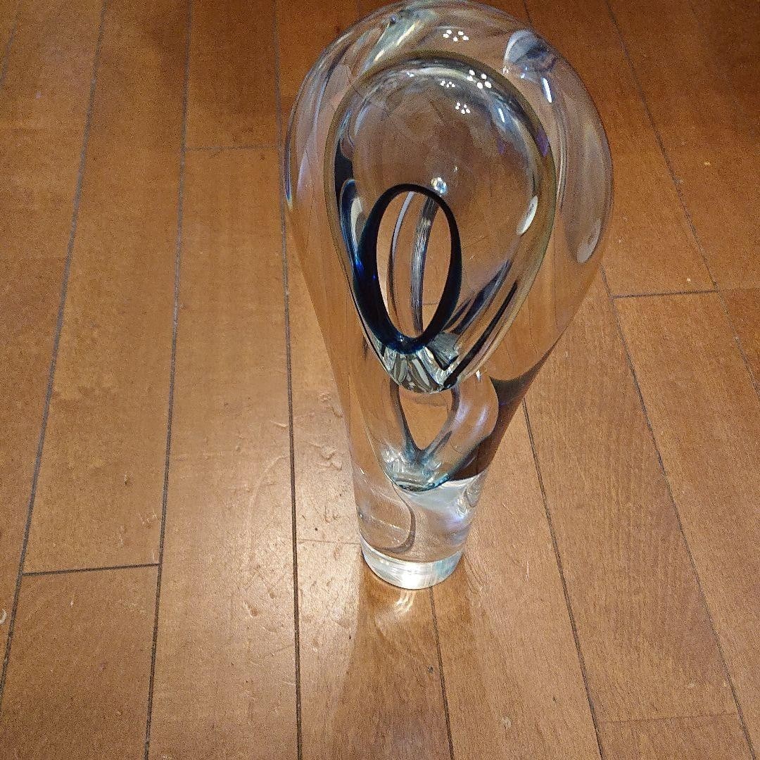 Object Hadeland Glassverk Art Glass Sculpture Crystal Clear H12.5in Collectible (1 of 7)