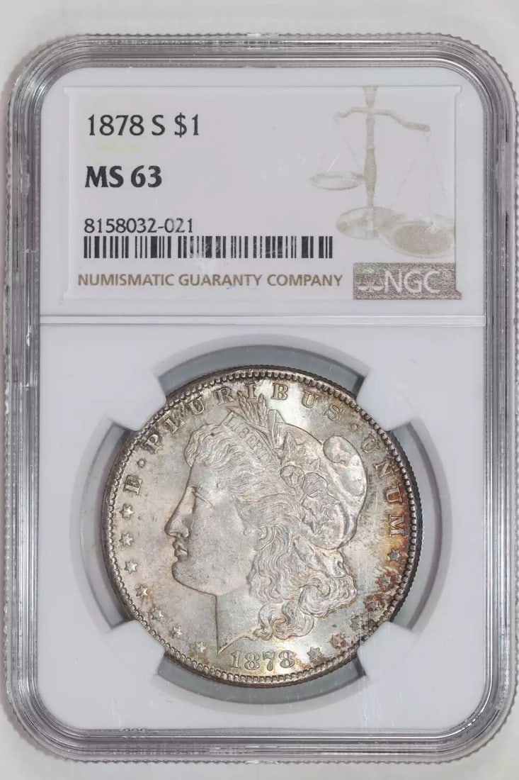 REVERSE 1878-S MORGAN DOLLAR NGC MS63 PRETTY RAINBOW: REVERSE 1878-S MORGAN DOLLAR NGC MS63 PRETTY RAINBOW This listing features REVERSE 1878-S MORGAN DOLLAR NGC MS63 PRETTY RAINBOW. Item specifics are provided below. Item Specifics: Country Of Origin: