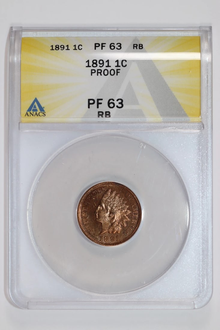 RB 1891 PROOF INDIAN HEAD CENT ANACS PR63: RB 1891 PROOF INDIAN HEAD CENT ANACS PR63 This listing features RB 1891 PROOF INDIAN HEAD CENT ANACS PR63. Item specifics are provided below. Item Specifics: Certification: ANACS Composition: Copper G