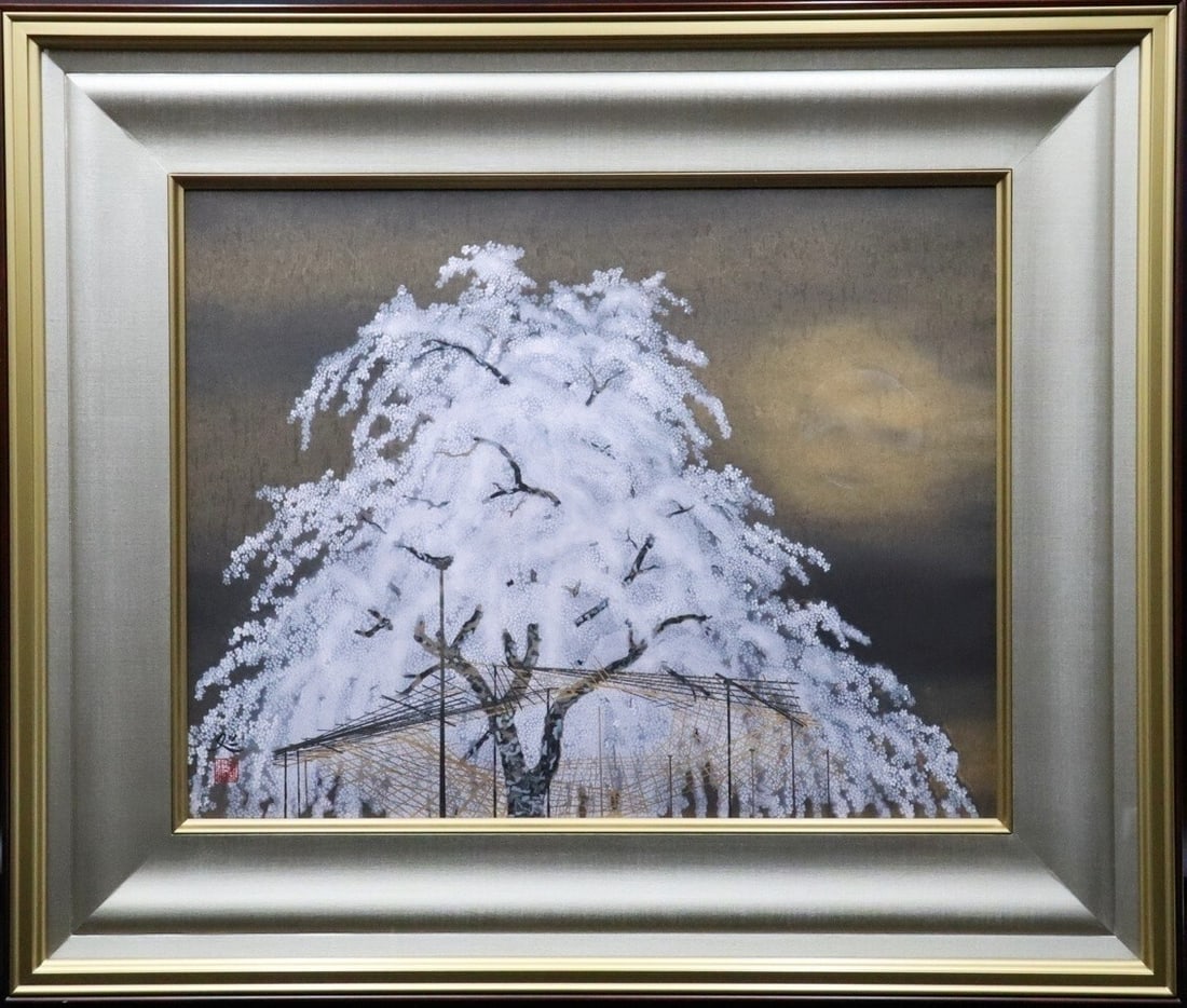 Print MATAZO KAYAMA -Night Cherry Blossoms Masterpiece Signed Original Woodblock (1 of 11)