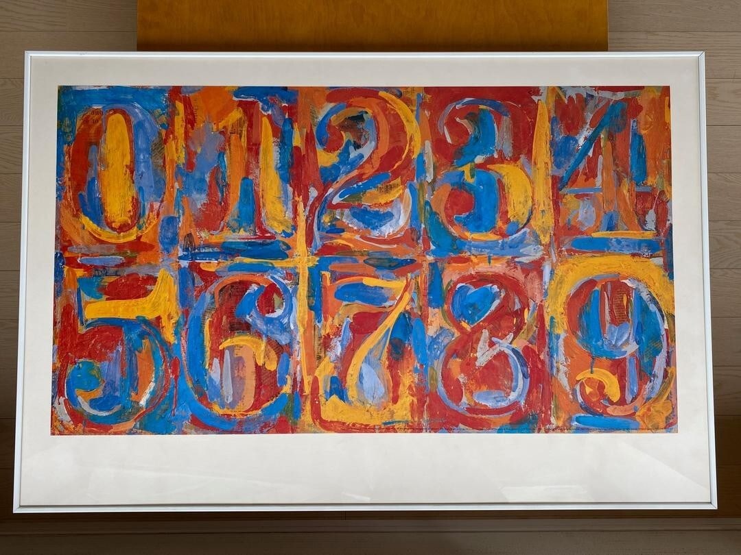 Zero Nine Wax on the newspaper on canvas Poster 1993 Framed - Jasper Johns (1 of 9)