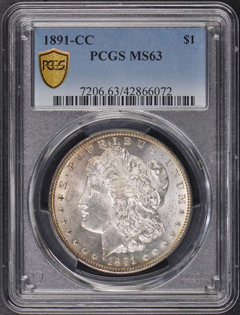 MS63 1891-CC $1 Morgan Dollar PCGS (1 of 2)