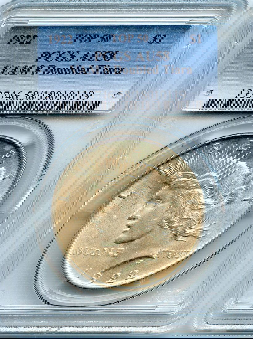 AU58 C2913- 1922 VAM-8 "DOUBLED TIARA" TOP 50 PEACE DOLLAR PCGS: AU58 C2913- 1922 VAM-8 "DOUBLED TIARA" TOP 50 PEACE DOLLAR PCGS This listing features AU58 C2913- 1922 VAM-8 "DOUBLED TIARA" TOP 50 PEACE DOLLAR PCGS. Item specifics are provided below. Item Specifics