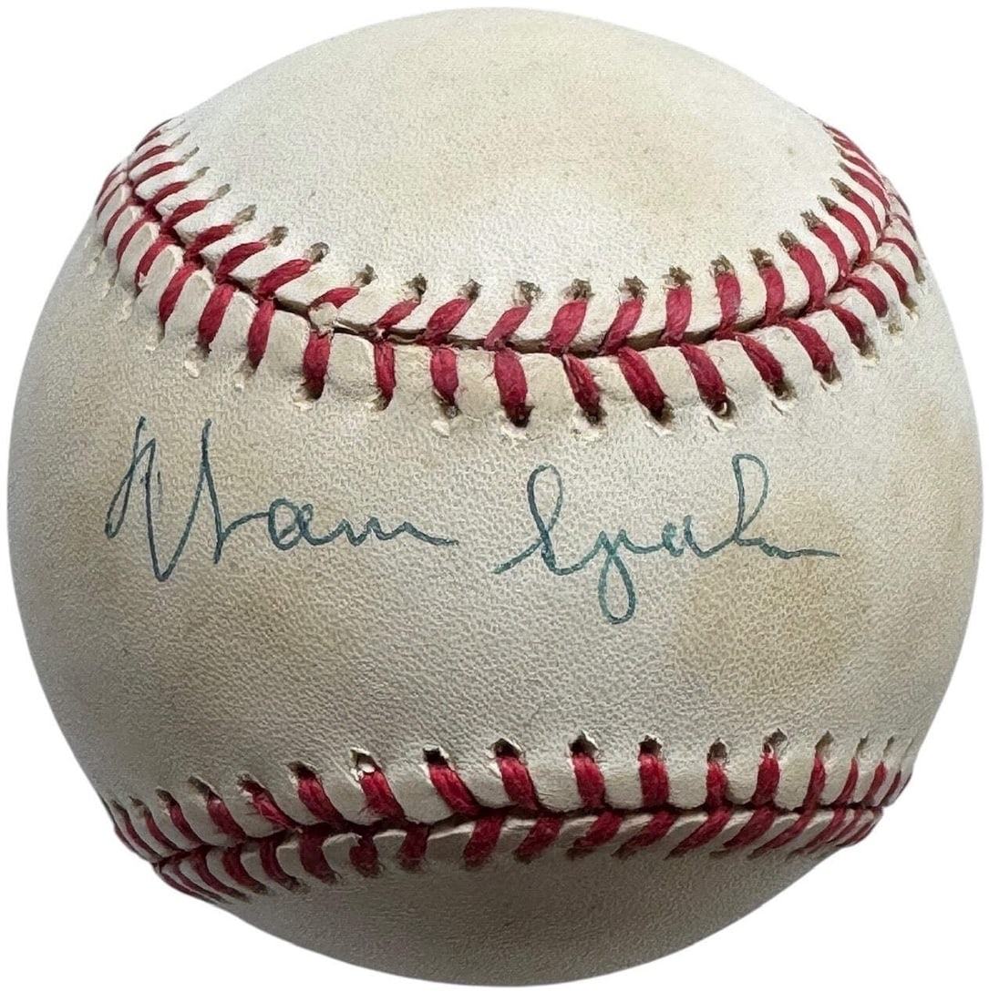 Baseball Warren Spahn Autographed Official National League (1 of 2)