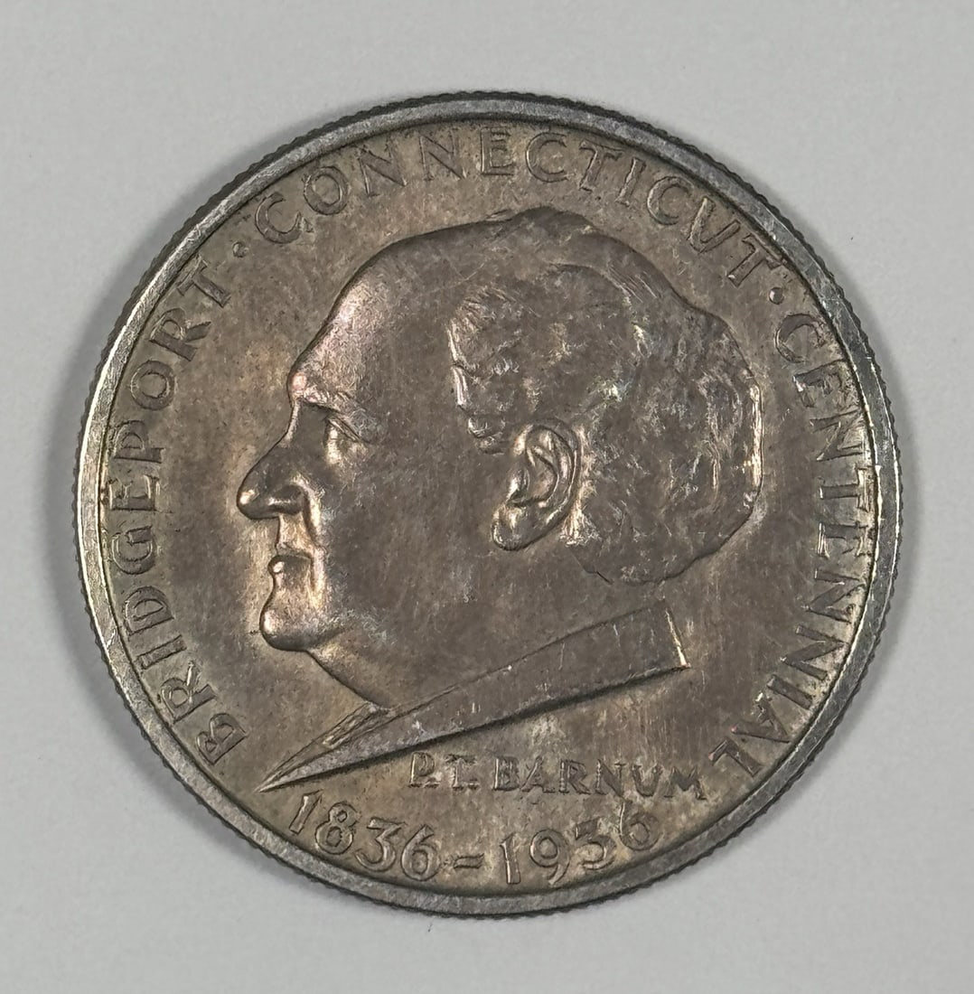 AU 1936 BRIDGEPORT COMMEORATIVE HALF DOLLAR (1 of 3)