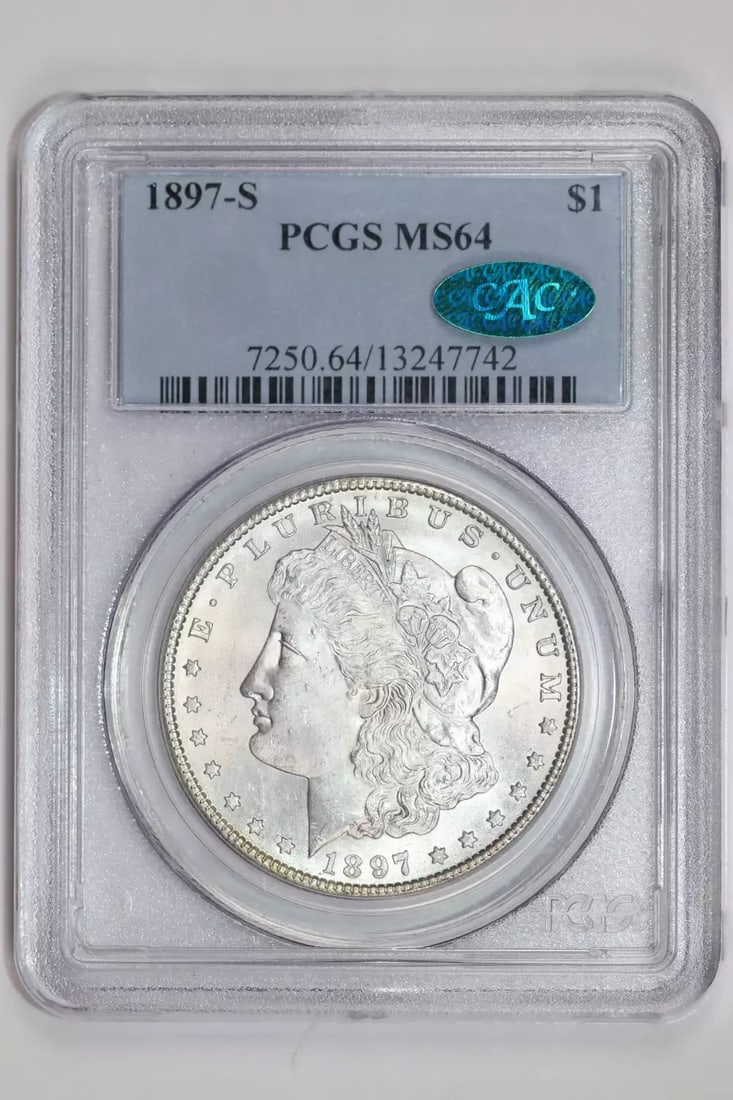 PQ 1897-S MORGAN DOLLAR PCGS MS64 CAC VERY (1 of 2)