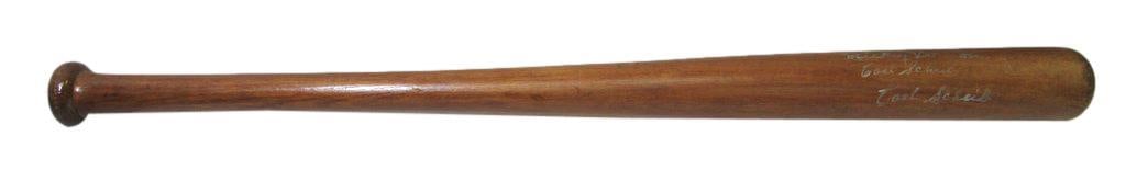 170721 Vintage Wooden 34" Baseball Bat Multi-Signed Vernon Scheib (1 of 3)