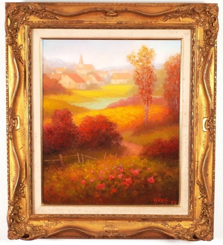 Framed - Ronald Greg (USA) 'Autumn Along the Yonne' Original Oil Painting - Signed (1 of 9)