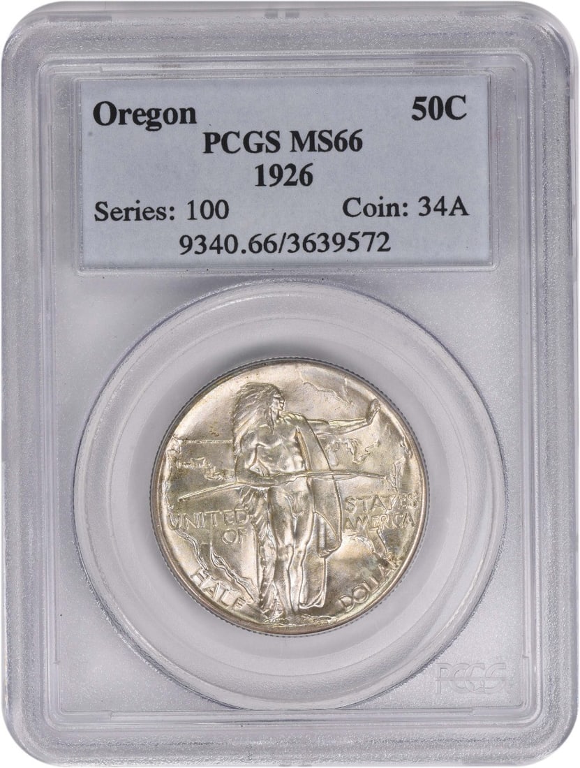 PCGS Oregon Commemorative Silver Half Dollar 1926 MS66 (1 of 2)