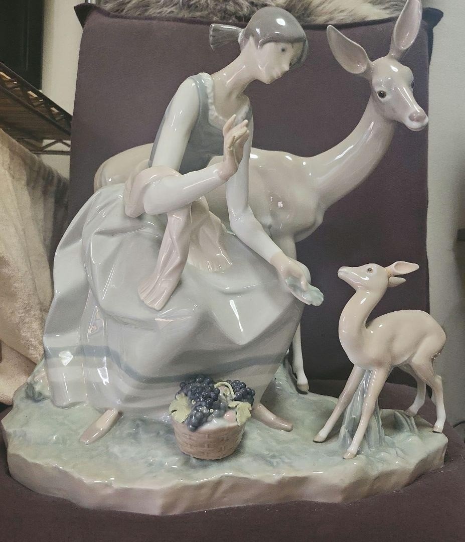 Interior Lladro Deer Girl Ceramic Figurine Collectible Porcelain Statue Vintage: Interior Lladro Deer Girl Ceramic Figurine Collectible Porcelain Statue Vintage This listing features Interior Lladro Deer Girl Ceramic Figurine Collectible Porcelain Statue Vintage. Item specifics