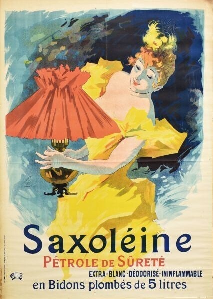 Artwork Jules Cheret 1895 Lithograph Poster Saxoleine Framed Original French (1 of 9)