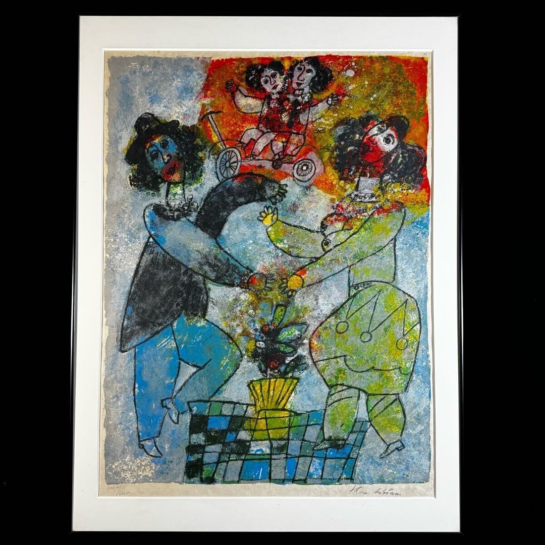 Framed Theo Tobiasse Lithograph Print Israel Signed Edition Authentic (1 of 7)