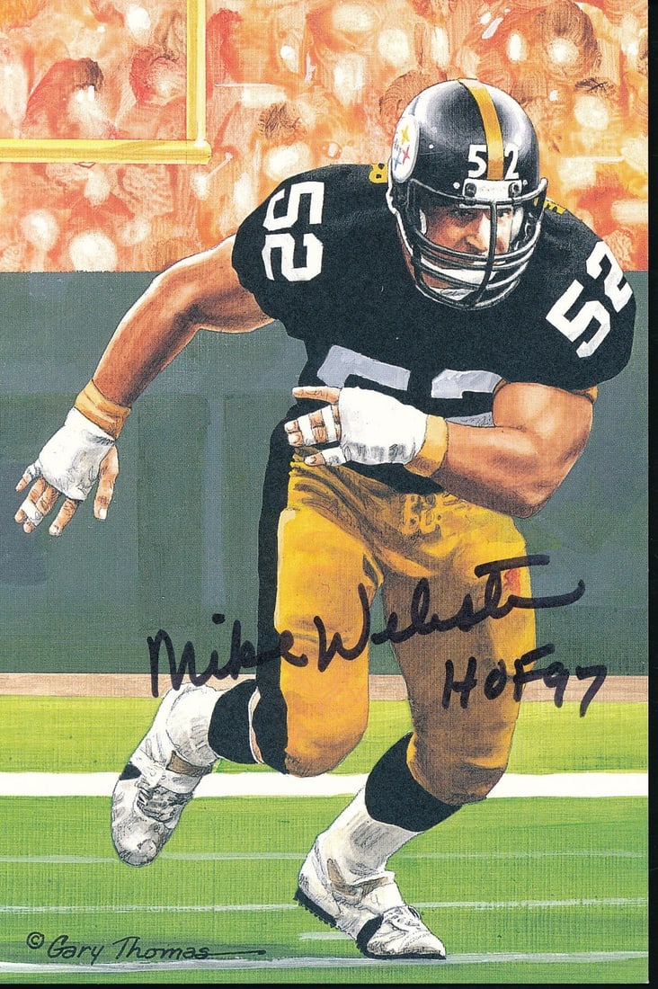 192425 Mike Webster HOF Signed/ Inscribed GLAC Goal Line Art Card Steelers JSA (1 of 2)