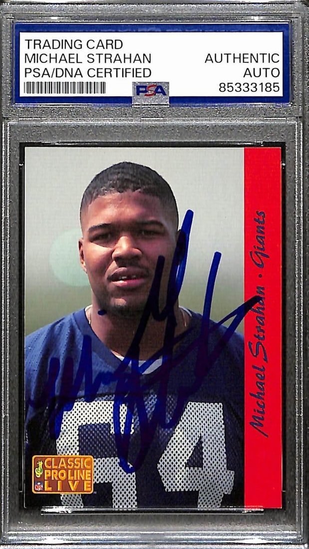 187989 Michael Strahan HOF Signed 1993 Pro Line Live Card #195 Rookie Giants PSA (1 of 1)