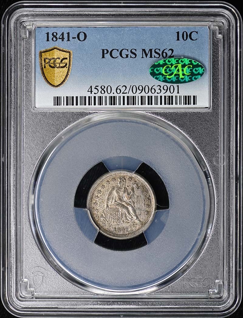 (CAC) 1841-O 10C Liberty Seated Dime PCGS MS62 (1 of 3)