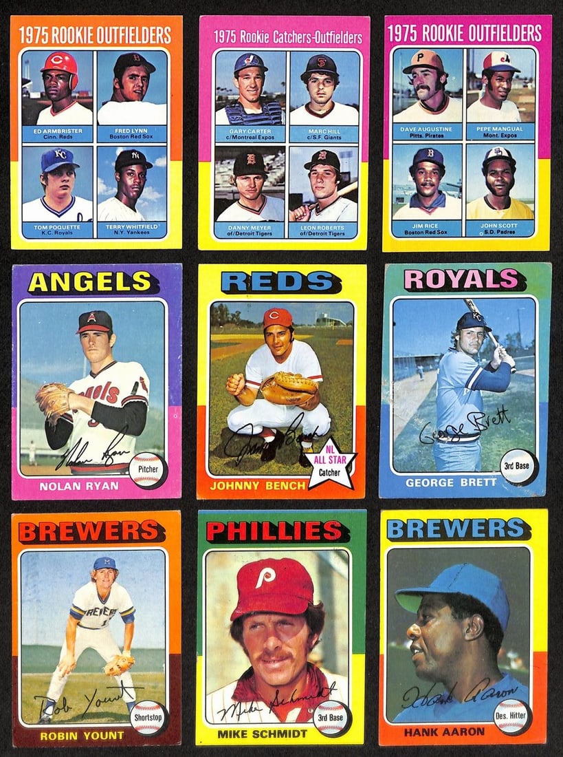 191955 1975 Topps Baseball Card Complete Set (1-660) Yount (RC) Brett (RC) Aaron (1 of 12)