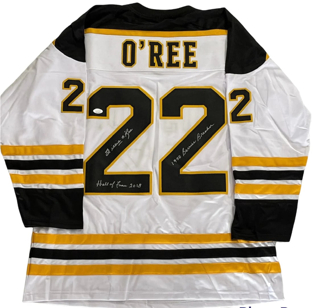 (JSA Willie O'Ree "HOF 2018 Barrier Breaker 58" Autographed Boston Bruins Jersey (1 of 5)