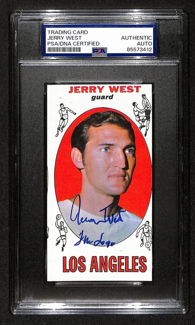 198704 Jerry West HOF Lakers Signed/ Inscribed 1969-70 TOPPS Card #90 PSA/ DNA (1 of 2)