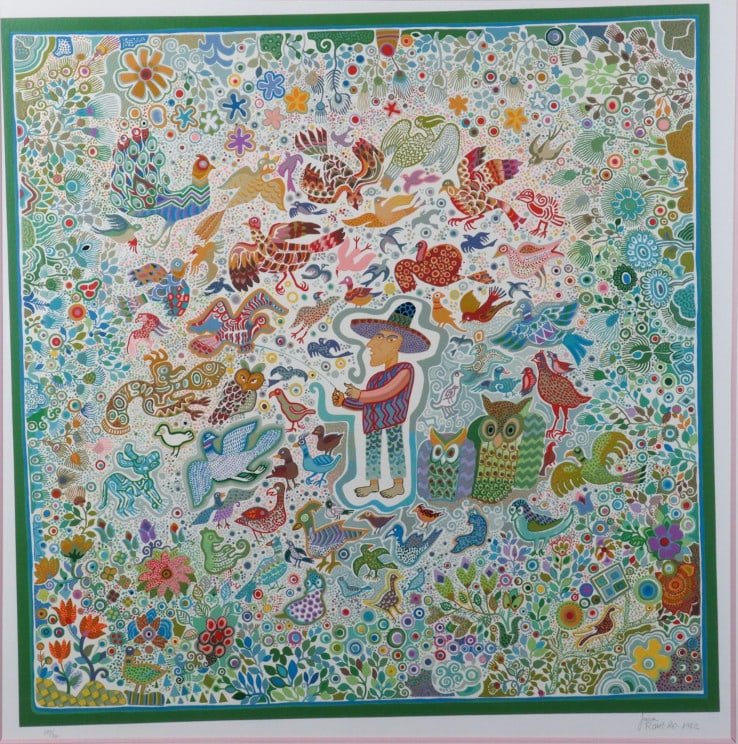 Unframed Juan Romero "Bird Keeper" Hand Signed Serigraph 1982 Limited 159/ 300 (1 of 6)