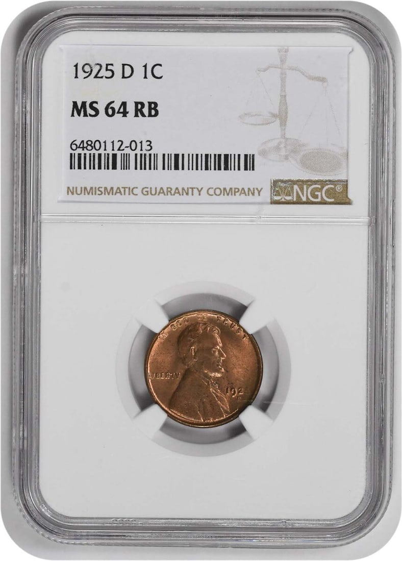 NGC 1925-D Lincoln Cent MS64RB (1 of 2)