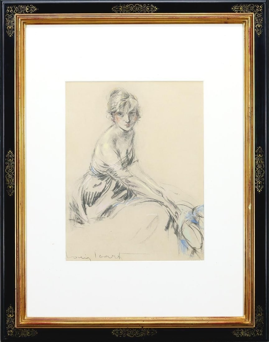 Authentic Louis Icart Woman Sketch XIV Pastel Lithograph Signed Framed Art Deco: Authentic Louis Icart Woman Sketch XIV Pastel Lithograph Signed Framed Art Deco This listing features Authentic Louis Icart Woman Sketch XIV Pastel Lithograph Signed Framed Art Deco. Item specifics ar