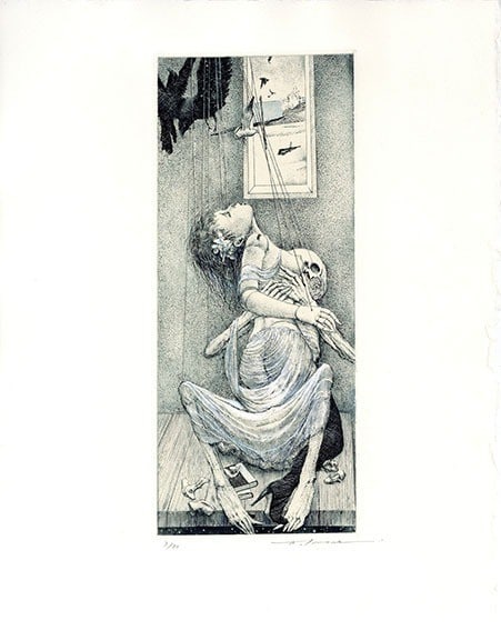 Copperplate Alphonse Inoue Etching Hand-Colored Limited 7/ 30 Signed Japanese Art (1 of 6)