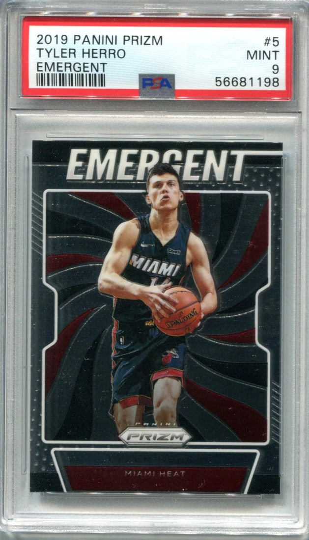 Card Tyler Herro 2019 Panini Prizm Emergent #5 PSA Mint 9 (1 of 2)