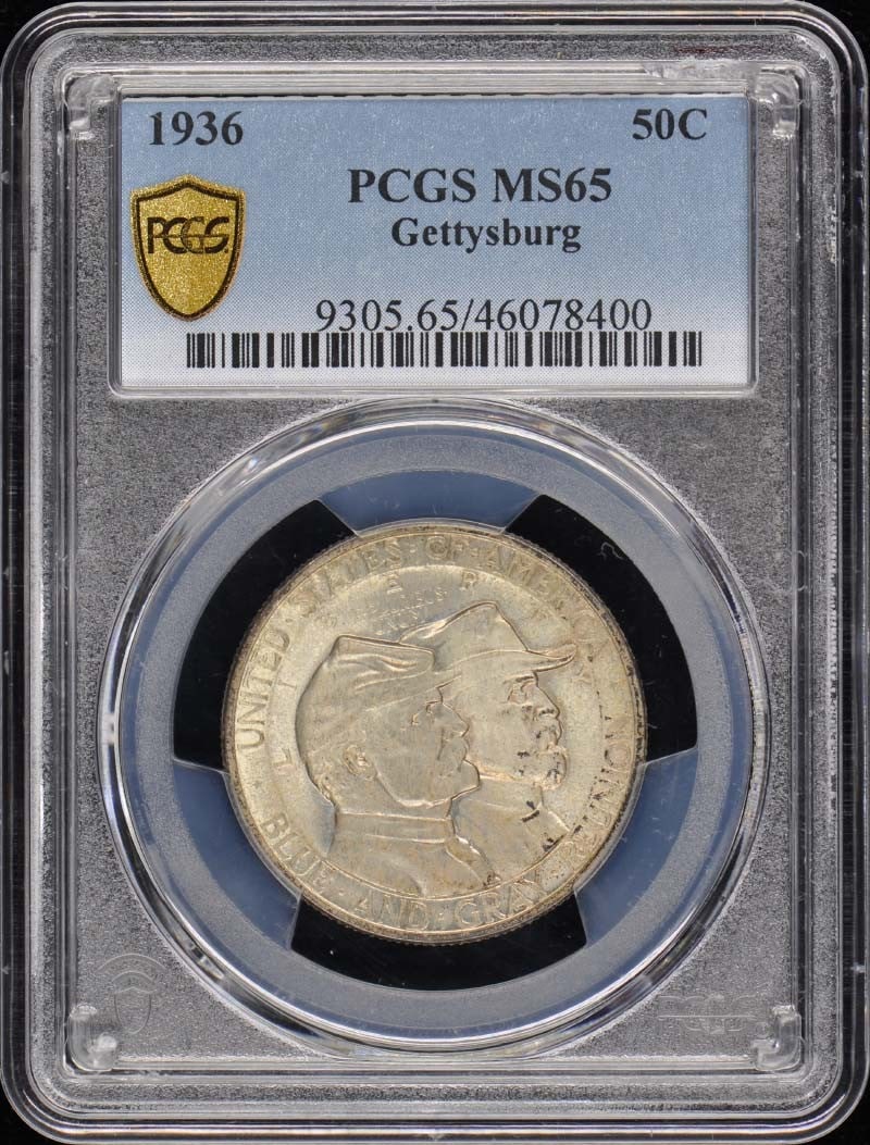 MS65 GETTYSBURG 1936 50C Silver Commemorative PCGS (1 of 3)