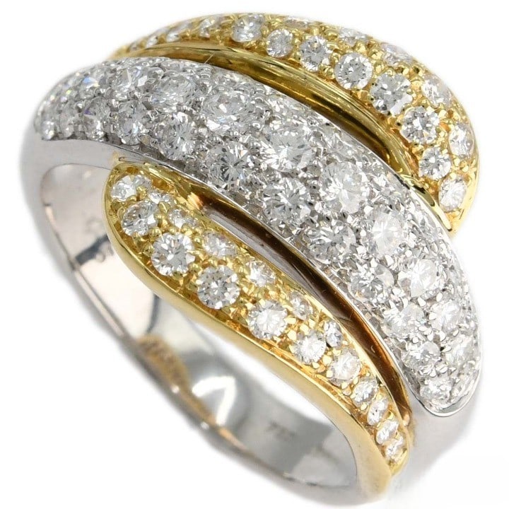 Jewelry Picchiotti Diamond Pave 1.45ct 18k Yellow White Gold Band Ring Italian (1 of 6)
