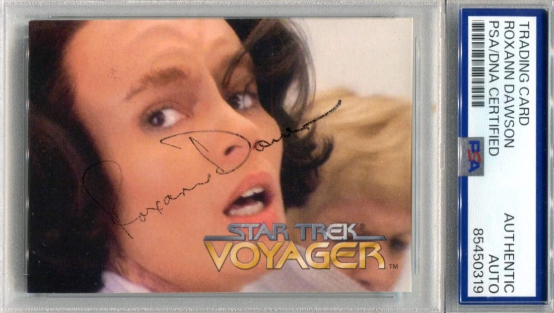 Card Roxana Dawson 1995 Star Trek Voyager PSA Authentic Auto: Card Roxana Dawson 1995 Star Trek Voyager PSA Authentic Auto This listing features Card Roxana Dawson 1995 Star Trek Voyager PSA Authentic Auto. Item specifics are provided below. Item Specifics:
