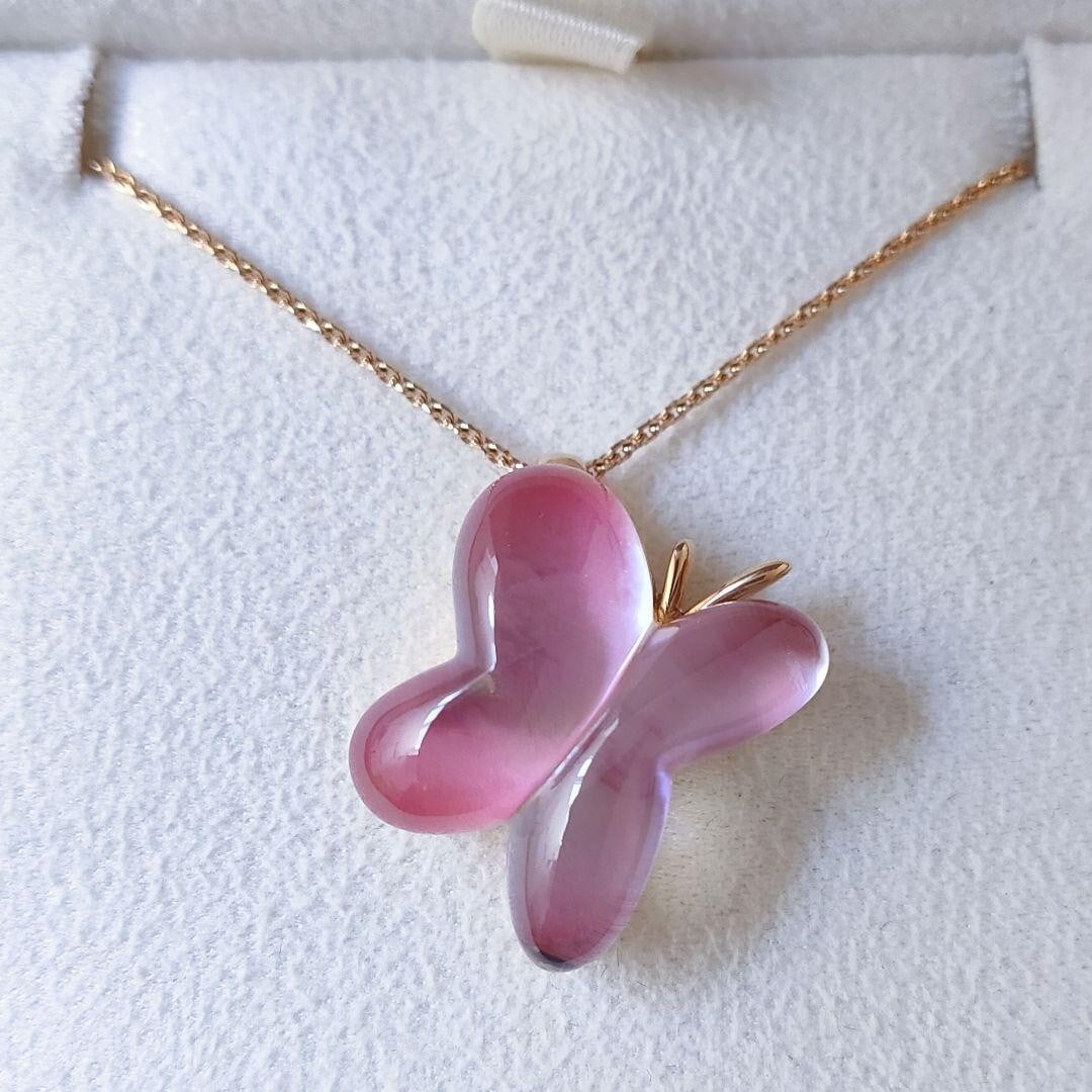 Necklace Giorgio Visconti Italy Quartz Shell 18k Rose Gold Butterfly Pendant: Necklace Giorgio Visconti Italy Quartz Shell 18k Rose Gold Butterfly Pendant This listing features Necklace Giorgio Visconti Italy Quartz Shell 18k Rose Gold Butterfly Pendant. Item specifics are