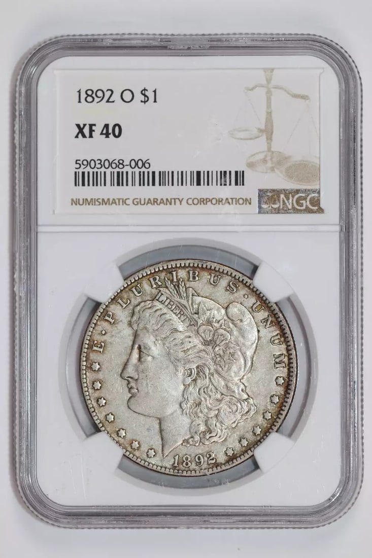 XF40 1892-O MORGAN DOLLAR NGC: XF40 1892-O MORGAN DOLLAR NGC This listing features XF40 1892-O MORGAN DOLLAR NGC. Item specifics are provided below. Item Specifics: Country Of Origin: USA Certification: NGC Composition: Silver Grad