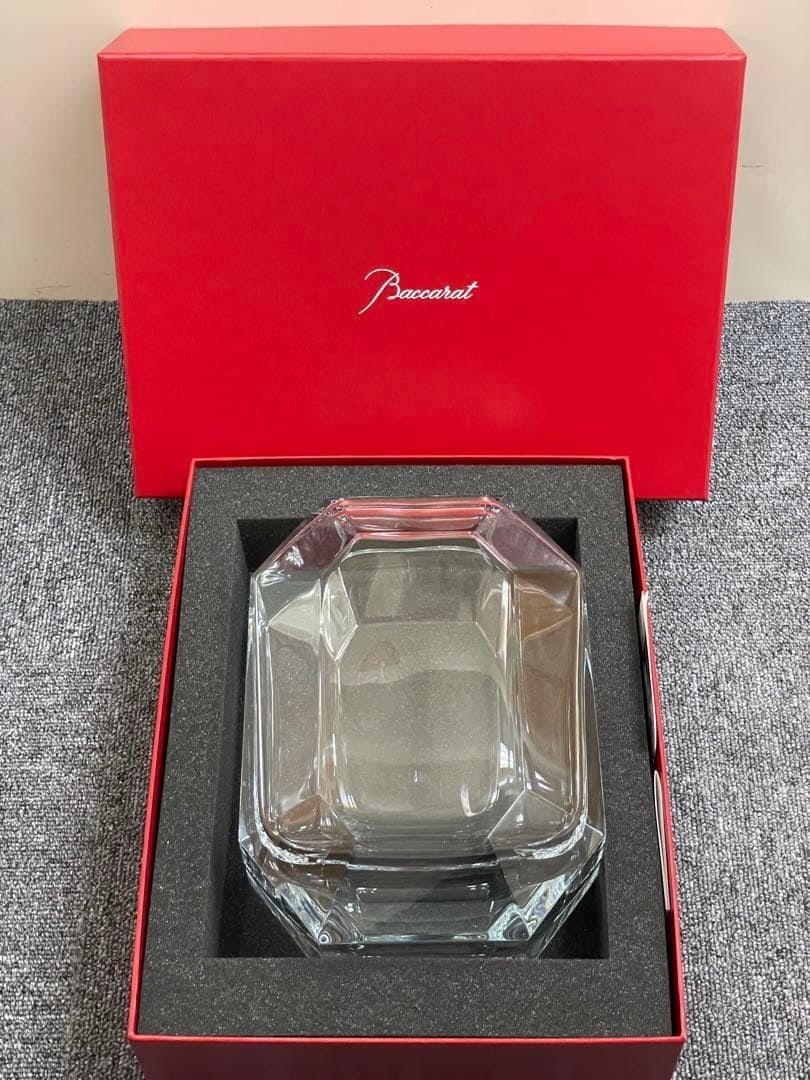 Box Baccarat Octogone Thomas Bastide Vase Crystal Clear H 9.8iin with Original (1 of 10)