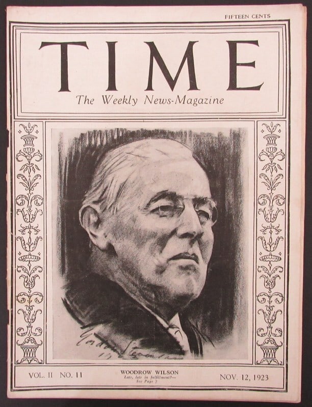 1923 Woodrow Wilson 183261 - Time Magazine Vol II No 11 November 12 (1 of 4)