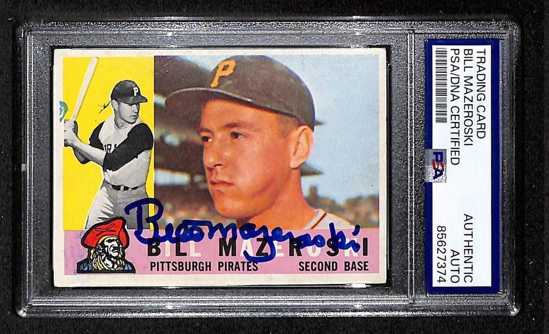 BA204703 1960 Topps Bill Mazeroski HOF Signed/ Autographed Card Pirates PSA/ DNA (1 of 2)
