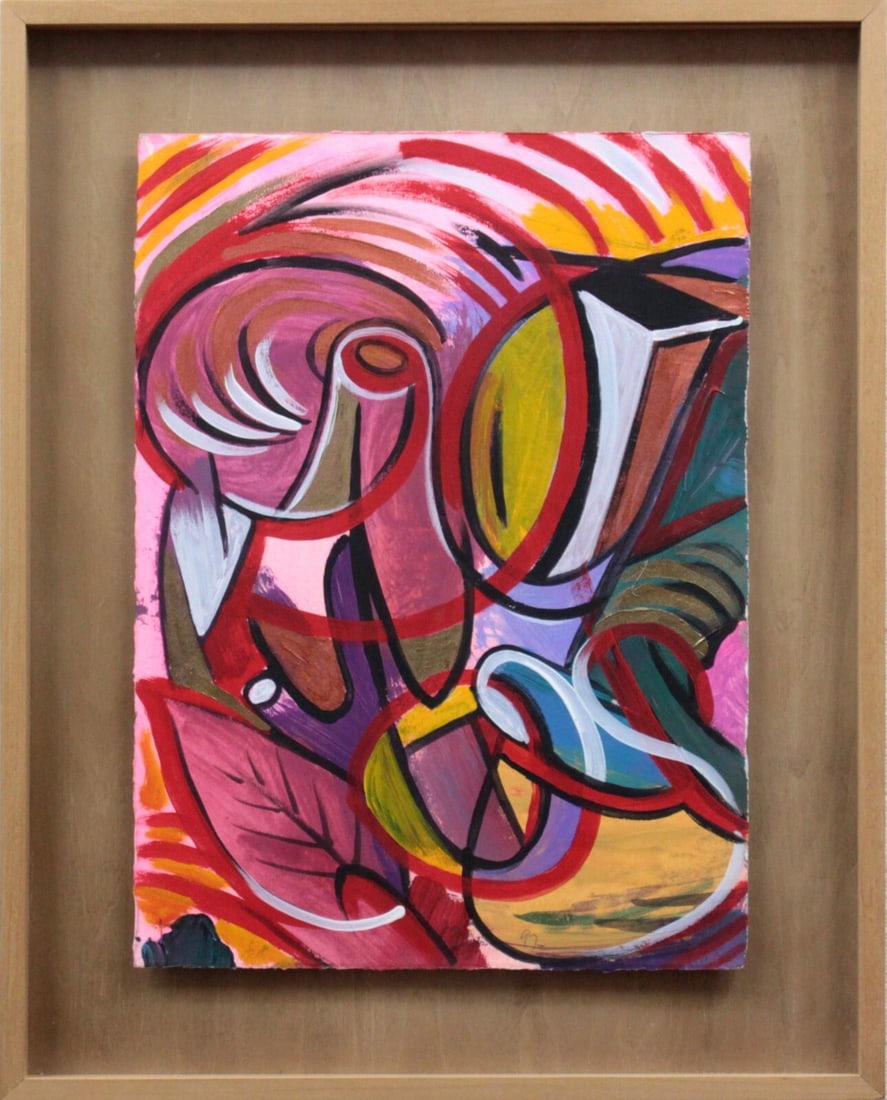 Art Kelly Detweiler (USA) Original Acrylic Gouache on Paper Signed Framed Pop (1 of 6)