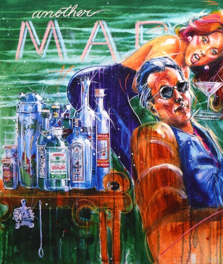 Another Martini Original Serigraph Framed Numbered - Michael Bryan - 4