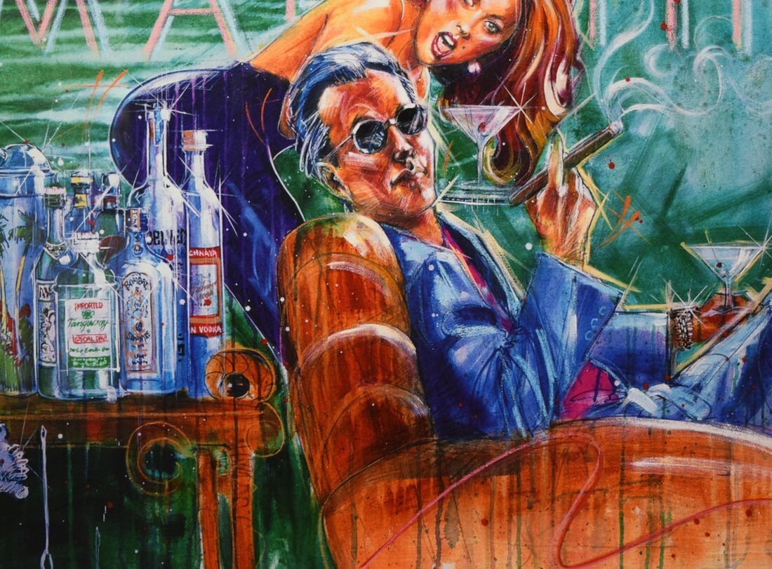 Another Martini Original Serigraph Framed Numbered - Michael Bryan - 6