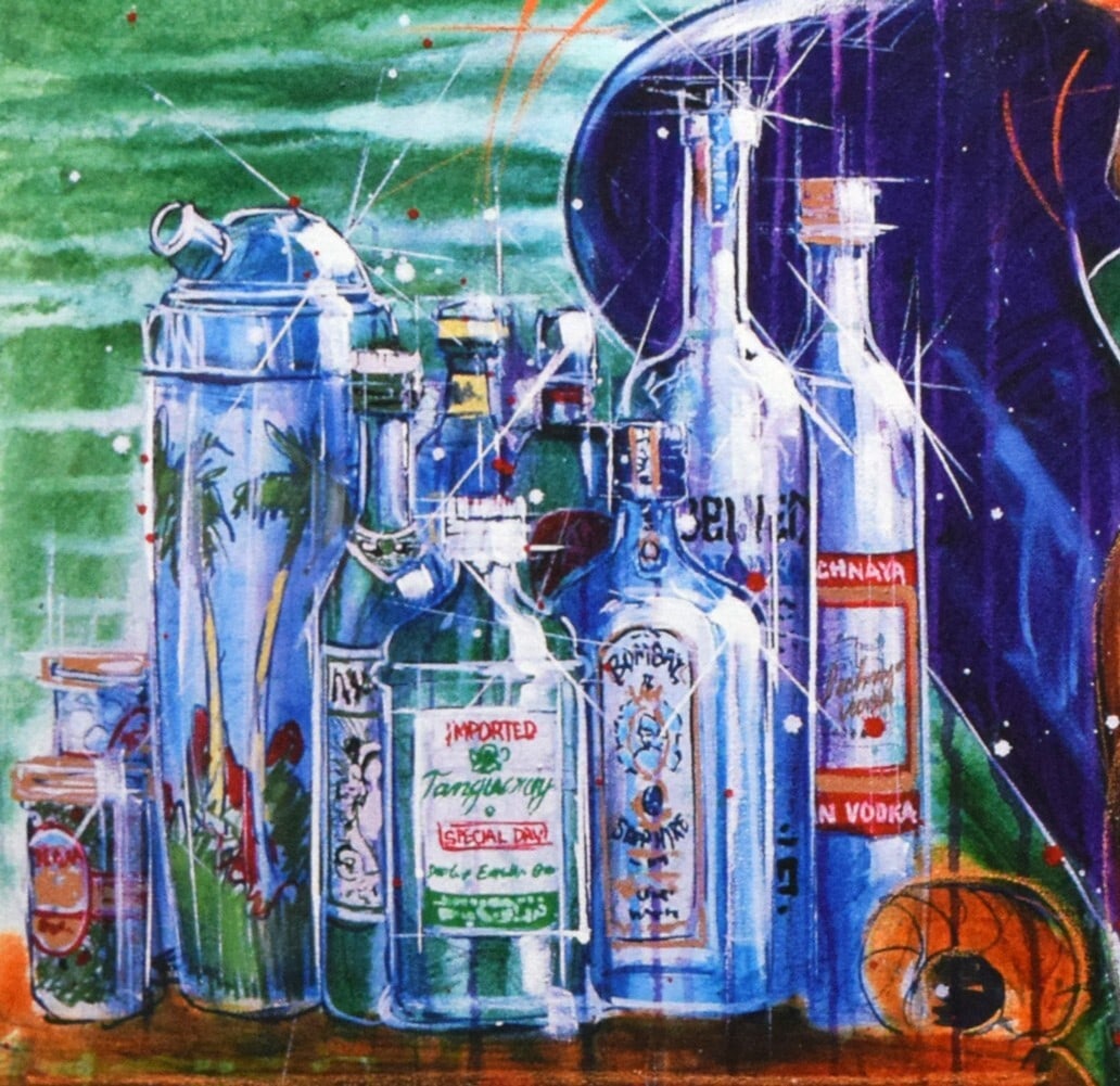 Another Martini Original Serigraph Framed Numbered - Michael Bryan - 8