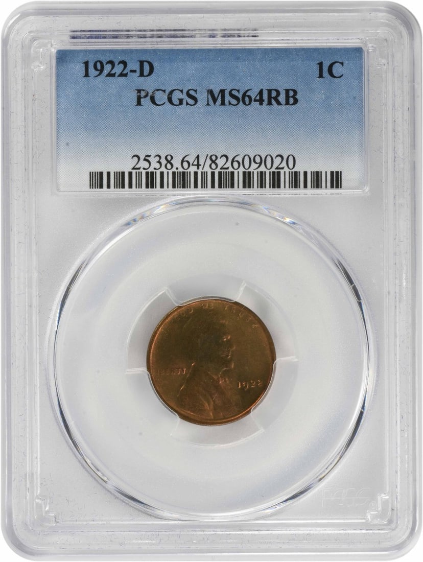 PCGS 1922-D Lincoln Cent MS64RB (1 of 2)