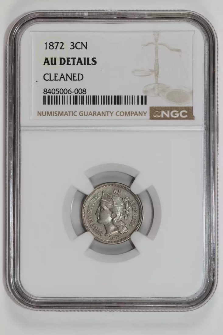 DETAILS 1872 THREE CENT NICKEL NGC AU: DETAILS 1872 THREE CENT NICKEL NGC AU This listing features DETAILS 1872 THREE CENT NICKEL NGC AU. Item specifics are provided below. Item Specifics: Country Of Origin: USA Certification: NGC