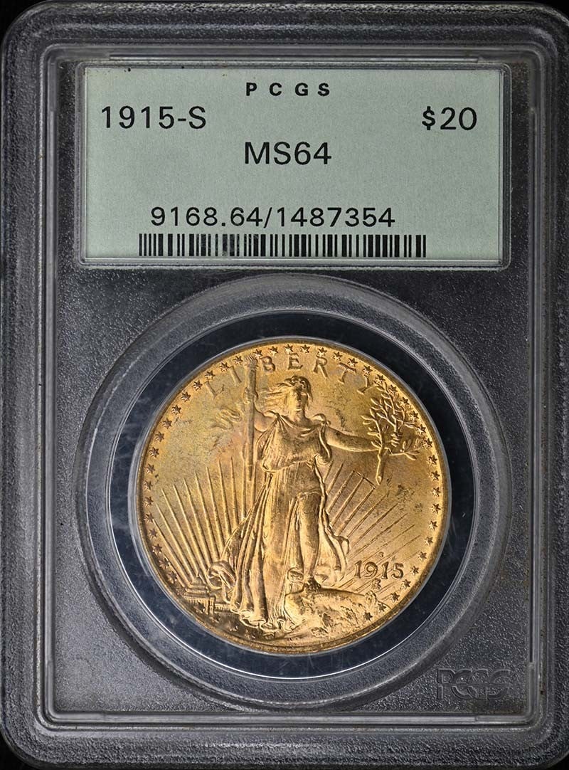MS64 1915-S $20 Saint Gaudens PCGS (1 of 3)