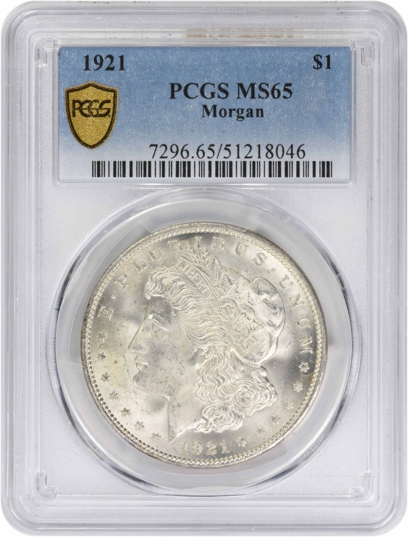 PCGS 1921 Morgan Silver Dollar MS65: PCGS 1921 Morgan Silver Dollar MS65 This listing features PCGS 1921 Morgan Silver Dollar MS65. Item specifics are provided below. Item Specifics: Country Of Origin: United States Certification: PCGS C