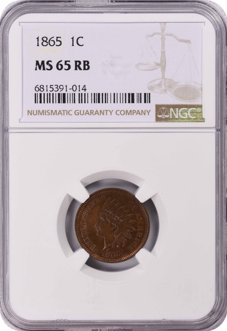 NGC 1865 Indian Cent Fancy 5 MS65RB: NGC 1865 Indian Cent Fancy 5 MS65RB This listing features NGC 1865 Indian Cent Fancy 5 MS65RB. Item specifics are provided below. Item Specifics: Country Of Origin: United States Certification: NGC Ci