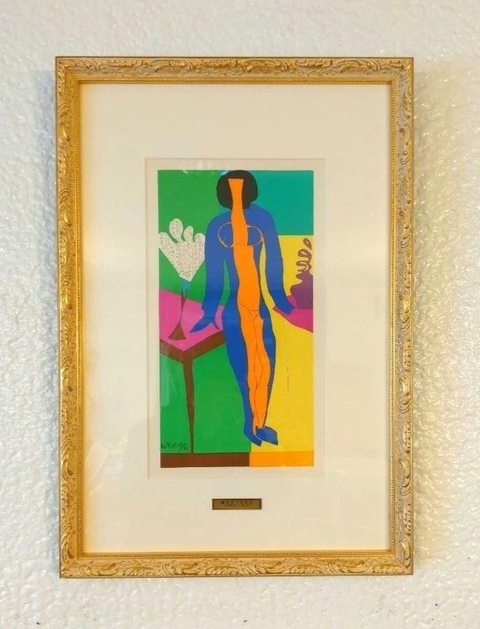 Rare Henri Matisse Zulma Lithograph 1958 Signed Framed With Box Yellow Cloth: Rare Henri Matisse Zulma Lithograph 1958 Signed Framed With Box Yellow Cloth This listing features Rare Henri Matisse Zulma Lithograph 1958 Signed Framed With Box Yellow Cloth. Item specifics are prov
