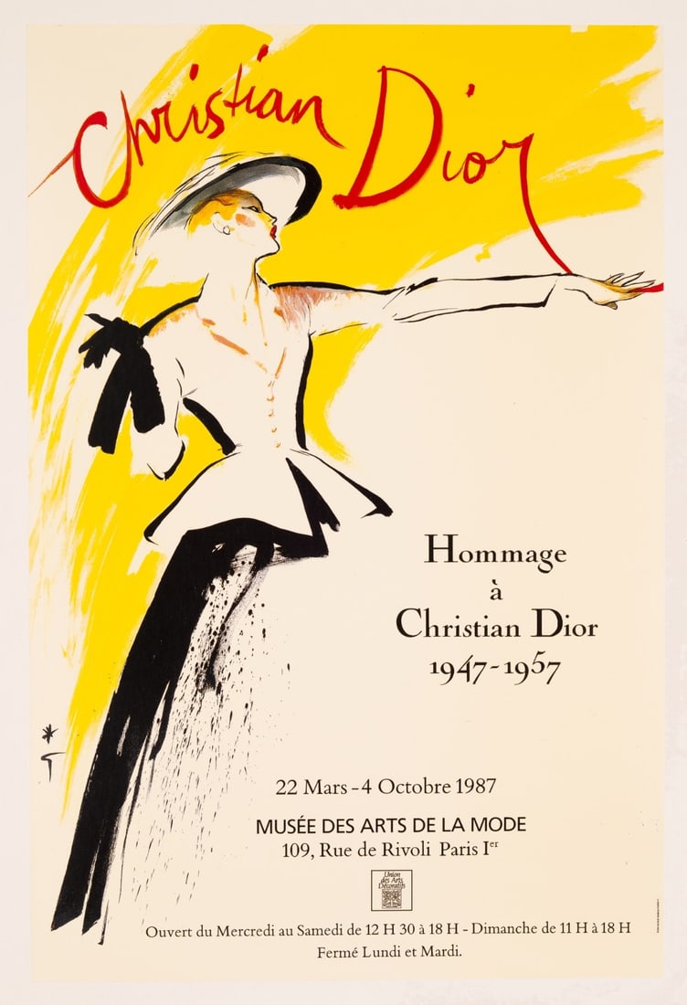 16X24 Hommage A Christian Dior Original Poster 1987 By Rene Gruau (1 of 7)