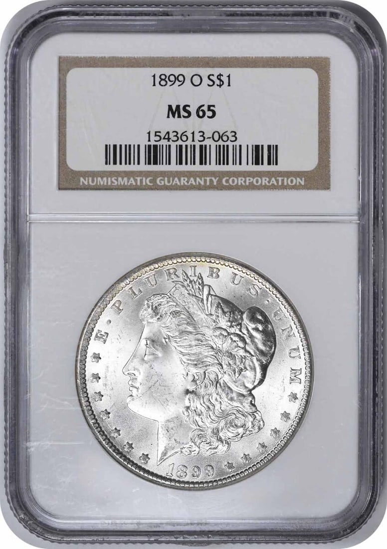 NGC 1899-O Morgan Silver Dollar MS65: NGC 1899-O Morgan Silver Dollar MS65 This listing features NGC 1899-O Morgan Silver Dollar MS65. Item specifics are provided below. Item Specifics: Country Of Origin: United States Certification: NGC